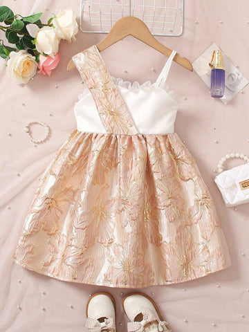 Girls' Ruffle  High-Low Ruffle Hem Dress, Perfect For Wedding Season, , Resort Vacation, Spring And Summer