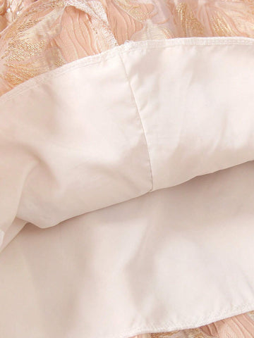 Girls' Ruffle  High-Low Ruffle Hem Dress, Perfect For Wedding Season, , Resort Vacation, Spring And Summer