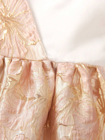 Girls' Ruffle  High-Low Ruffle Hem Dress, Perfect For Wedding Season, , Resort Vacation, Spring And Summer