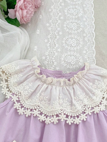 Girls' Ruffled Neck Sleeveless Sweet Princess Dress, New Design For Toddlers