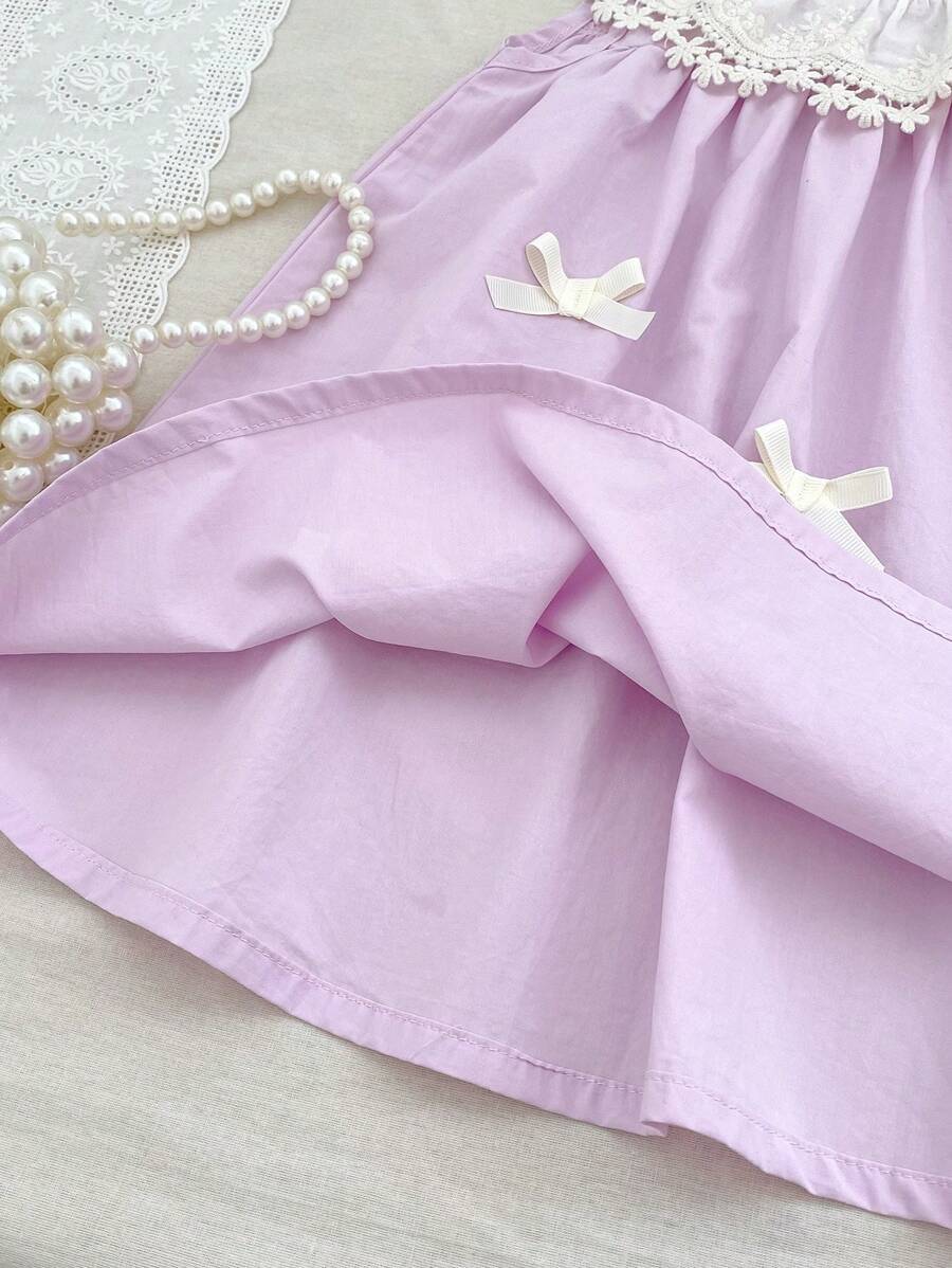 Girls' Ruffled Neck Sleeveless Sweet Princess Dress, New Design For Toddlers
