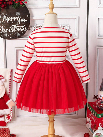 Girls Santa Dress, Christmas Atmosphere Dress, New Year Dress,