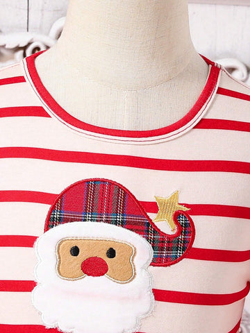 Girls Santa Dress, Christmas Atmosphere Dress, New Year Dress,