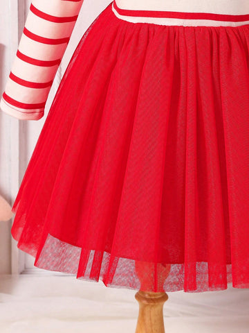 Girls Santa Dress, Christmas Atmosphere Dress, New Year Dress,