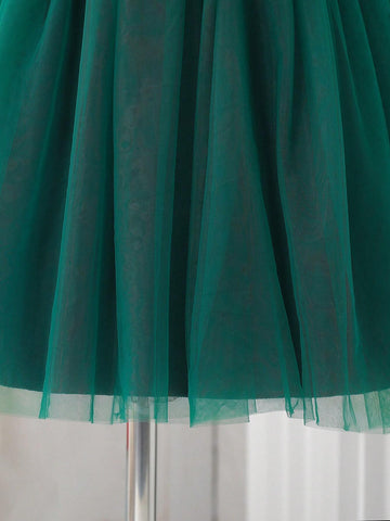 Girls' Sequin Mesh Princess Dress, Autumn Winter Children Tulle Puffy Party Dresses, Young Girl Elegant Formal Dresses