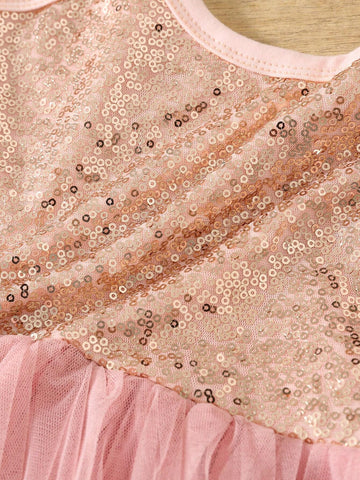 Girls Sequins Spaghetti Strap Layered Net Tulle Princess Cake Dress, Flower Girl Formal Dress