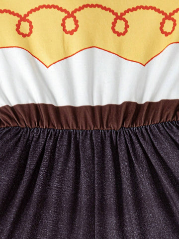 Girls Sleeveless Halloween Costume Cute Casual Party Dress