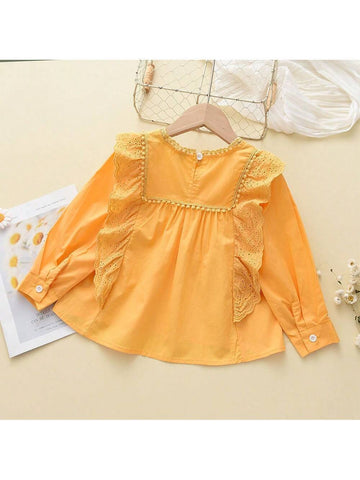 Girls' Solid Color Chiffon Long Sleeve Cover Up