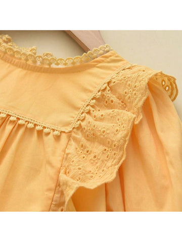 Girls' Solid Color Chiffon Long Sleeve Cover Up