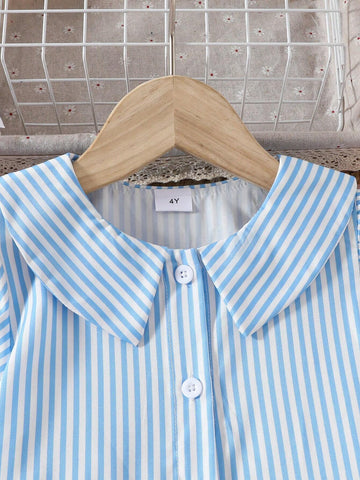 Girls' Striped Dress, Summer New Trendy Children's Clothing For Girls
