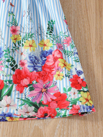 Girls' Striped Dress, Summer New Trendy Children's Clothing For Girls