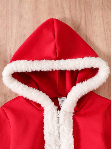 Girls' Stylish Elegant Burgundy Velvet Sleeveless Dress With Ruffle Heart-Shaped Playful 3D Pattern