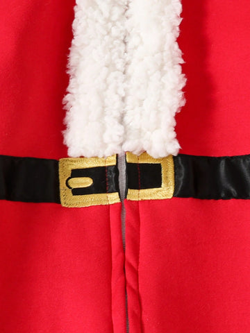 Girls' Stylish Elegant Burgundy Velvet Sleeveless Dress With Ruffle Heart-Shaped Playful 3D Pattern