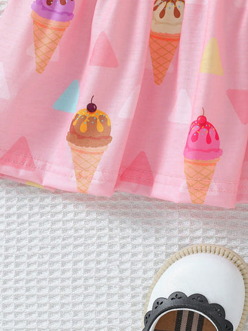 Girls" Summer Cartoon Fun Cute Casual Dress
