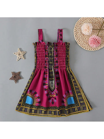 Girls Summer Children's Sleeveless Bohemian Style Tube Top Ruffle Dress