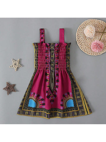 Girls Summer Children's Sleeveless Bohemian Style Tube Top Ruffle Dress
