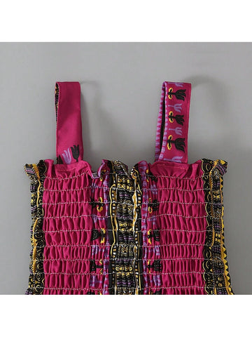 Girls Summer Children's Sleeveless Bohemian Style Tube Top Ruffle Dress