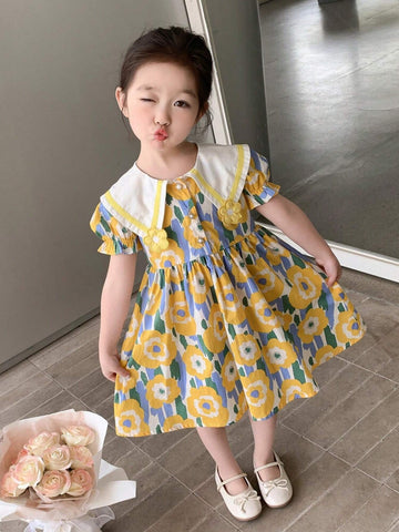 Girls' Summer Dress, Cute Princess Dress For Baby Girls, New Style Children Clothing, Long Skirt For Girls Summer Clothing