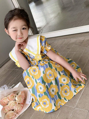 Girls' Summer Dress, Cute Princess Dress For Baby Girls, New Style Children Clothing, Long Skirt For Girls Summer Clothing