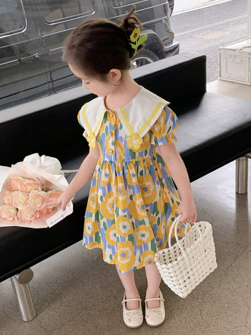 Girls' Summer Dress, Cute Princess Dress For Baby Girls, New Style Children Clothing, Long Skirt For Girls Summer Clothing