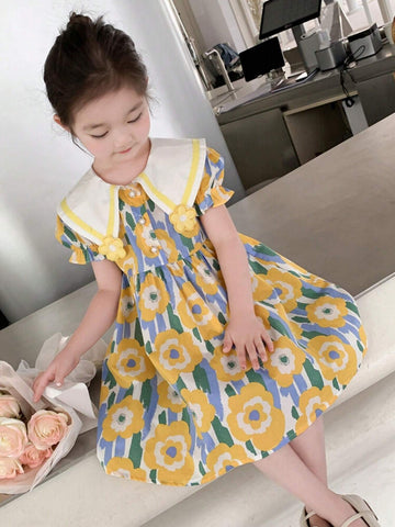 Girls' Summer Dress, Cute Princess Dress For Baby Girls, New Style Children Clothing, Long Skirt For Girls Summer Clothing