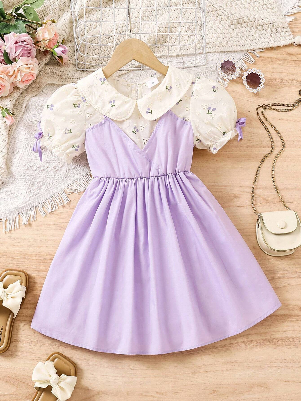 Girls' Summer Fashion Pure Cotton Patchwork Embroidered Printed Sleeveless Dress In Comfortable Cotton Fabric
