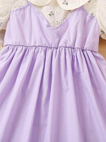 Girls' Summer Fashion Pure Cotton Patchwork Embroidered Printed Sleeveless Dress In Comfortable Cotton Fabric
