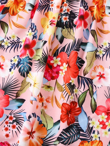 Girls' Summer Fashionable Digital Printed Halter Neck Dress