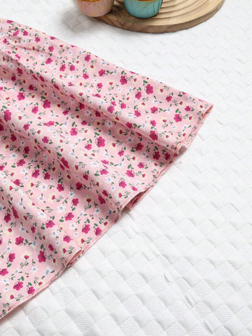 Girls Summer Fashionable Elegant Ruffle Bow Decor Dress