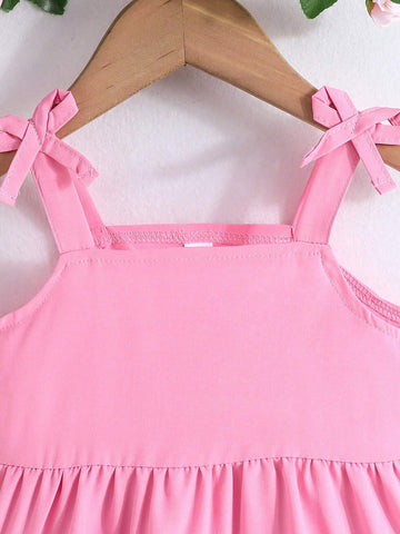 Girls' Summer Fashionable Sweet Color Block Princess Sundress For Toddler & Kids