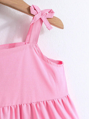 Girls' Summer Fashionable Sweet Color Block Princess Sundress For Toddler & Kids