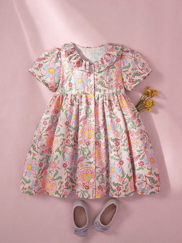 Girls" Summer Holiday Casual, Comfortable, Ladylike, Sweet And Elegant Dress