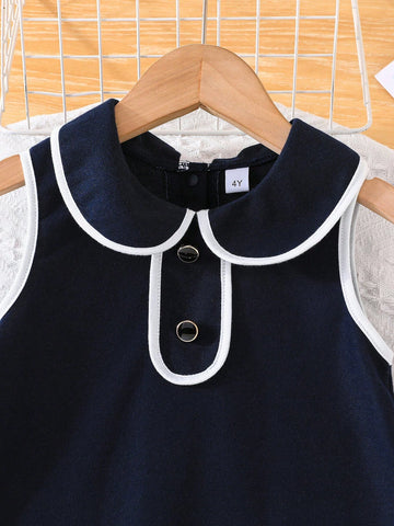 Girls' Summer Ladylike Vest Dress