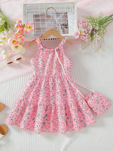 Girls' Summer New Ditsy Floral Princess Dress For Babies And Little Girls