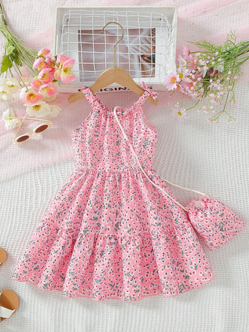 Girls' Summer New Ditsy Floral Princess Dress For Babies And Little Girls