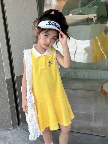 Girls' Summer New Polo Sleeveless Short Dress