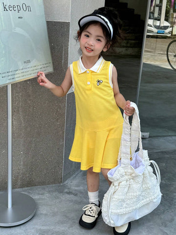Girls' Summer New Polo Sleeveless Short Dress