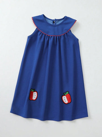 Girls Summer Sleeveless Leisure Vacation Blue Dress