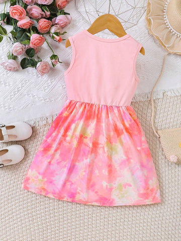 Girls' Summer Unicorn Printed Dress, New Children's Silk Skirt, Summer