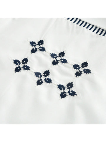 Girls' Summer Vacation Style Outfit, Boho Flower Embroidered Tank Dress, 2pcs Set For Beach Activities