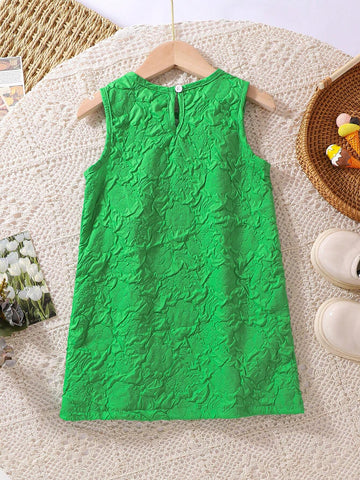 Girls" Sweet Butterfly Printed Dress With Bowknot Accent, Summer Princess Dress