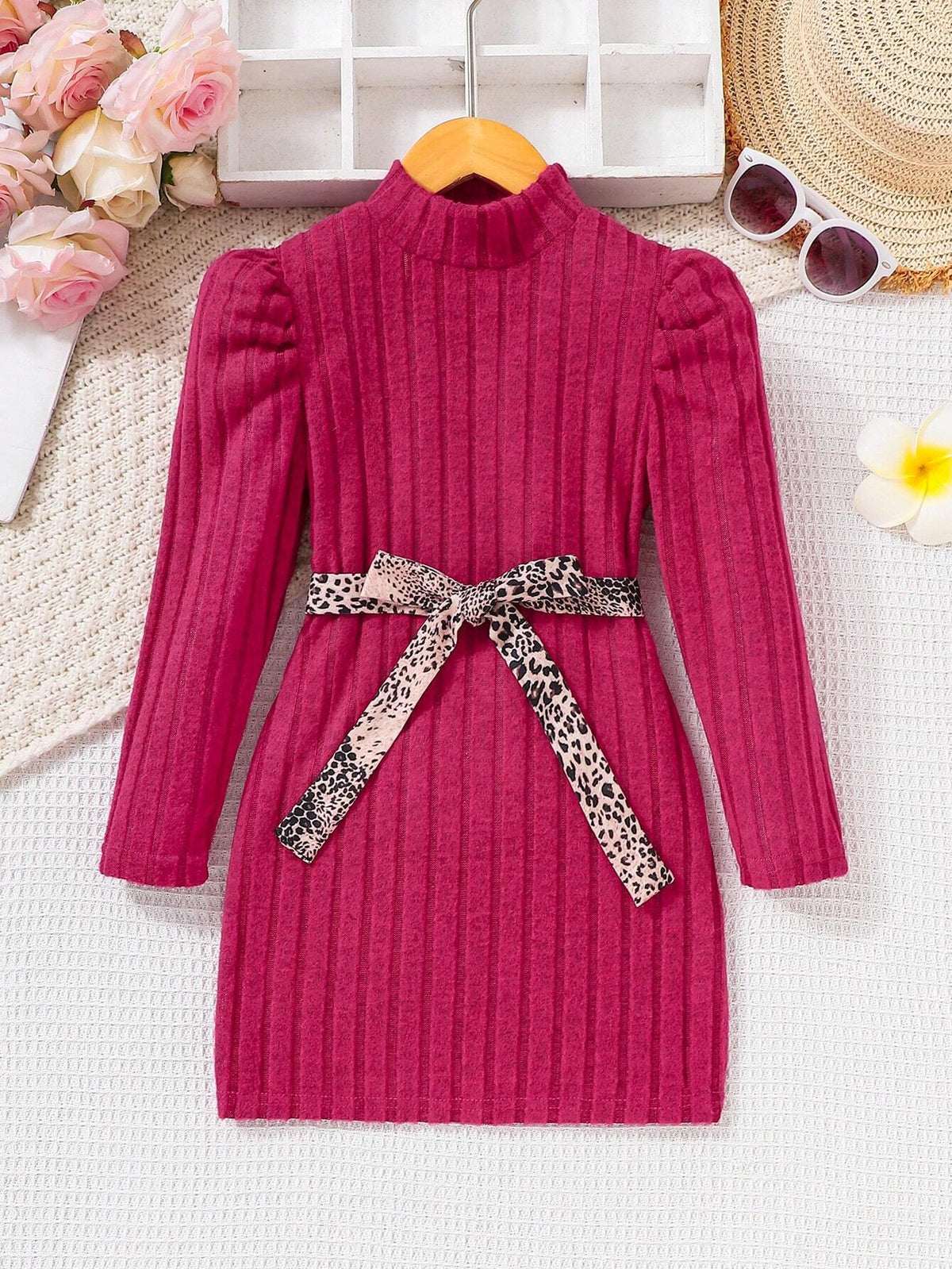 Girls Tight Knitted Sweater Dress, Cute Sweet European And American Style Bodycon Long Sleeve Knit Midi Dress, Warm And Stylish, Autumn/Winter