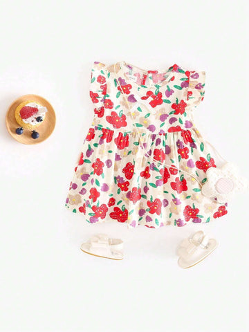 Girls Toddler Country Style Floral Casual Dress Perfect For Holiday Beach Summer