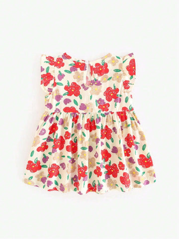 Girls Toddler Country Style Floral Casual Dress Perfect For Holiday Beach Summer