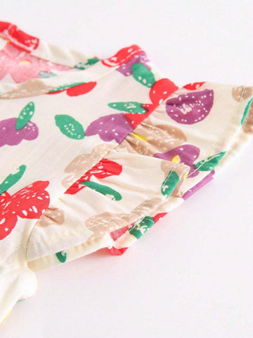 Girls Toddler Country Style Floral Casual Dress Perfect For Holiday Beach Summer