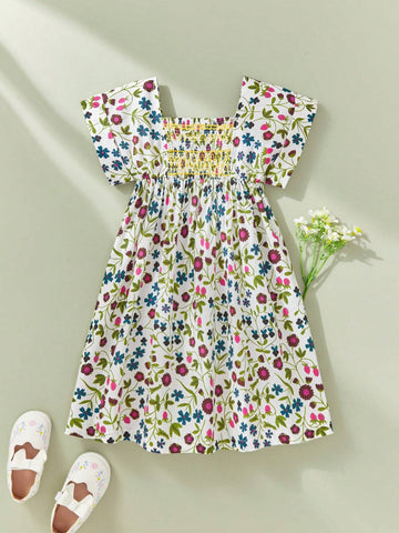 Girls (Toddler) Cute Embroidered Apron Dress In Rural Style