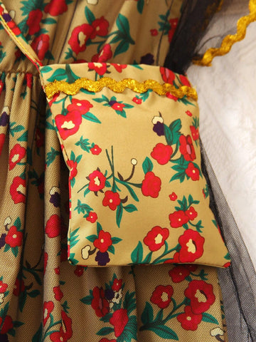 Girls' Vacation Style Ladylike Ditsy Floral Ruffle Trim Blouse For Spring And Summer