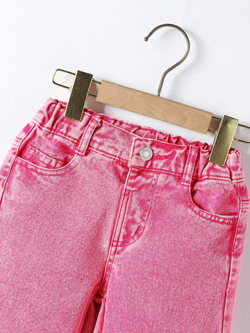 Girls Vintage All-Match Simple Versatile Loose Comfortable Milleraie Coffee Brown Wide Leg Denim Pants