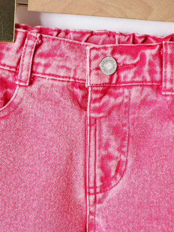 Girls Vintage All-Match Simple Versatile Loose Comfortable Milleraie Coffee Brown Wide Leg Denim Pants