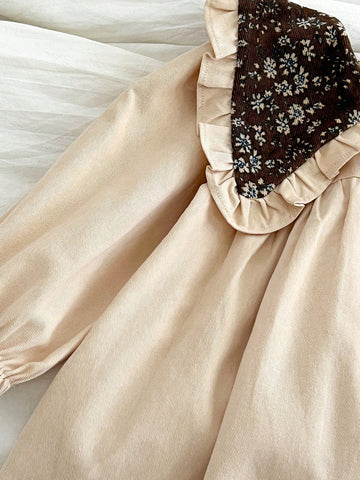 Girls Vintage Phoenix & Ditsy Floral Long Sleeve Dress, Spring/Autumn